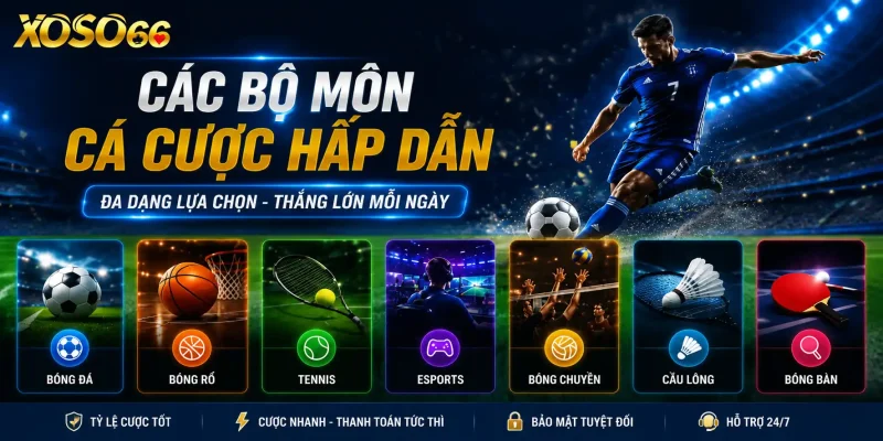 Khám phá các bộ môn hấp dẫn tại thể thao Xoso66 với giao diện cá cược hiện đại